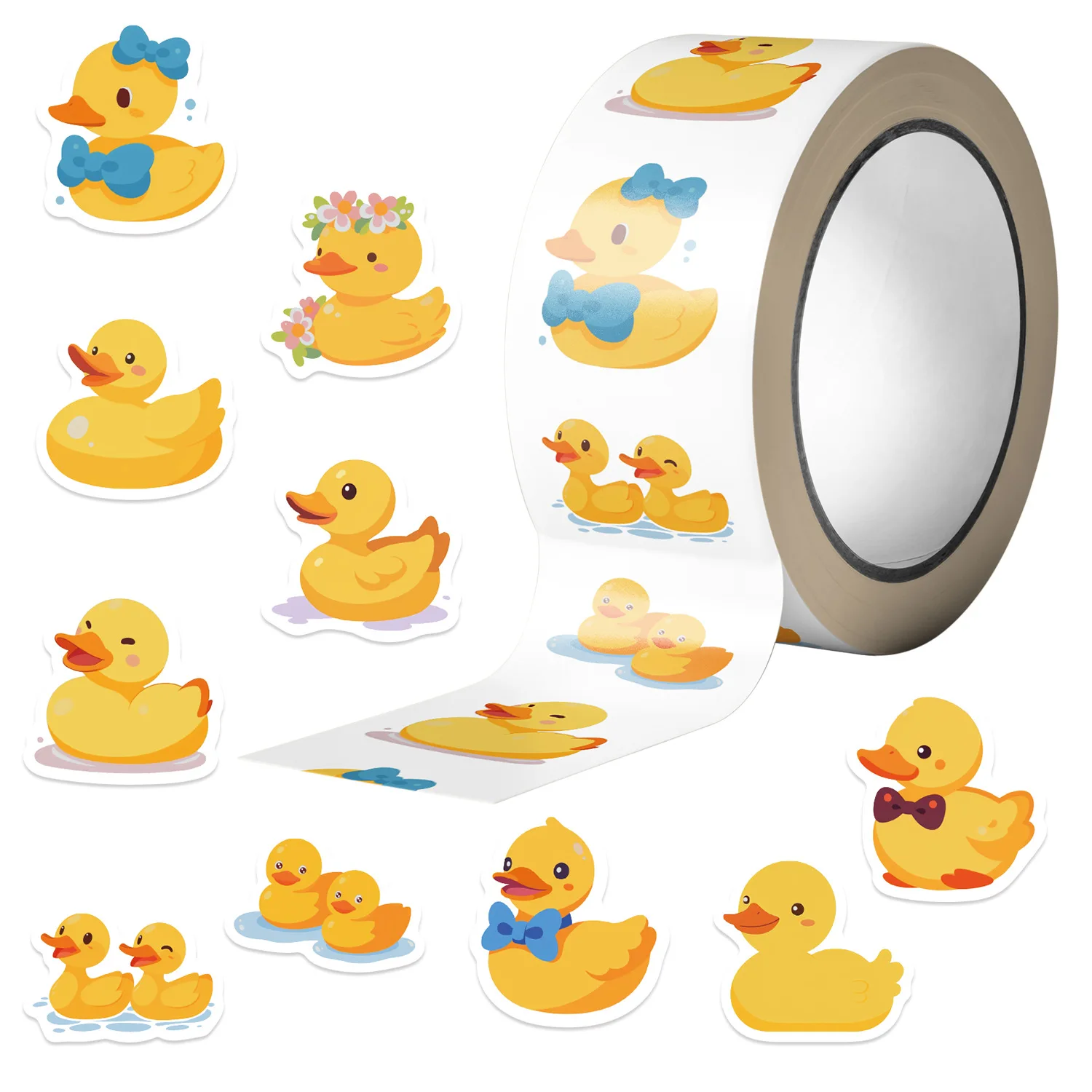 Kids Toys Yellow - 500pcs/Roll Cartoon Yellow Duck Roll Sticker