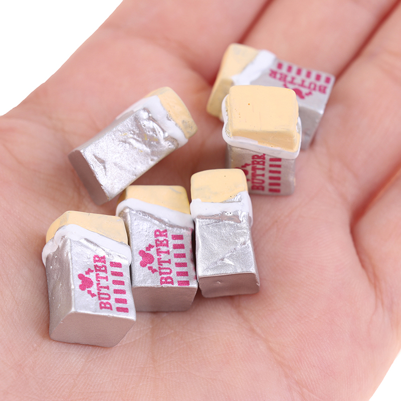 Play Kitchen Set - 6Pcs 1/12 Dollhouse Simulation Food Butter