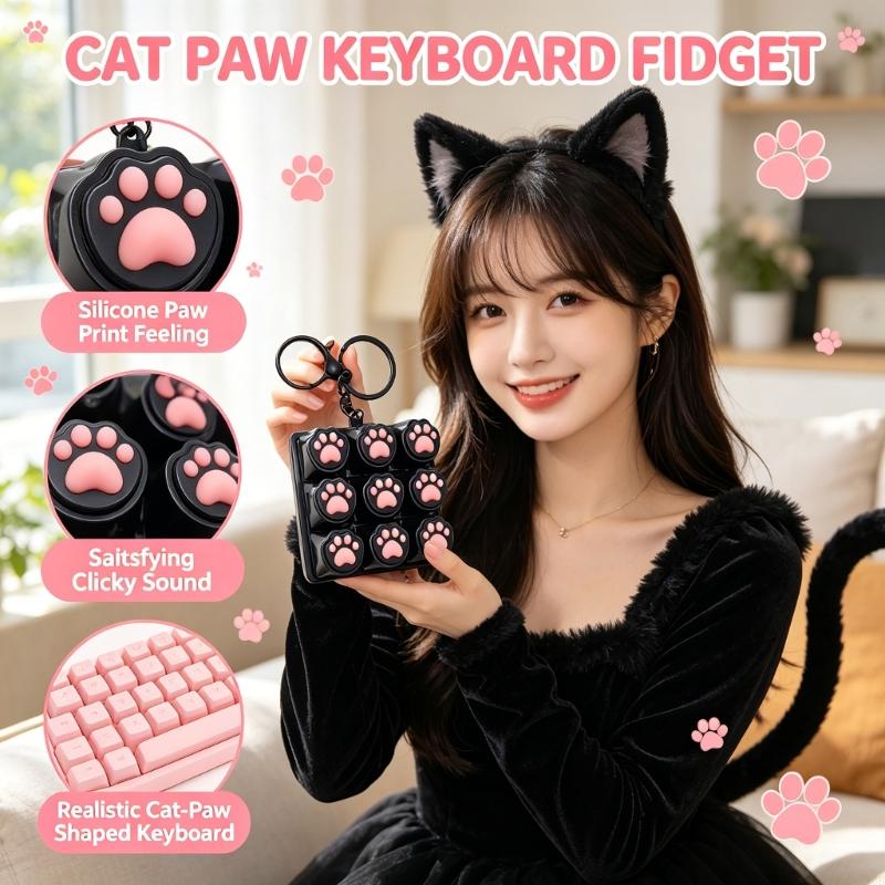 Kids Toys Entertainer - Silicone Cats Paws Keycap Presser Stress