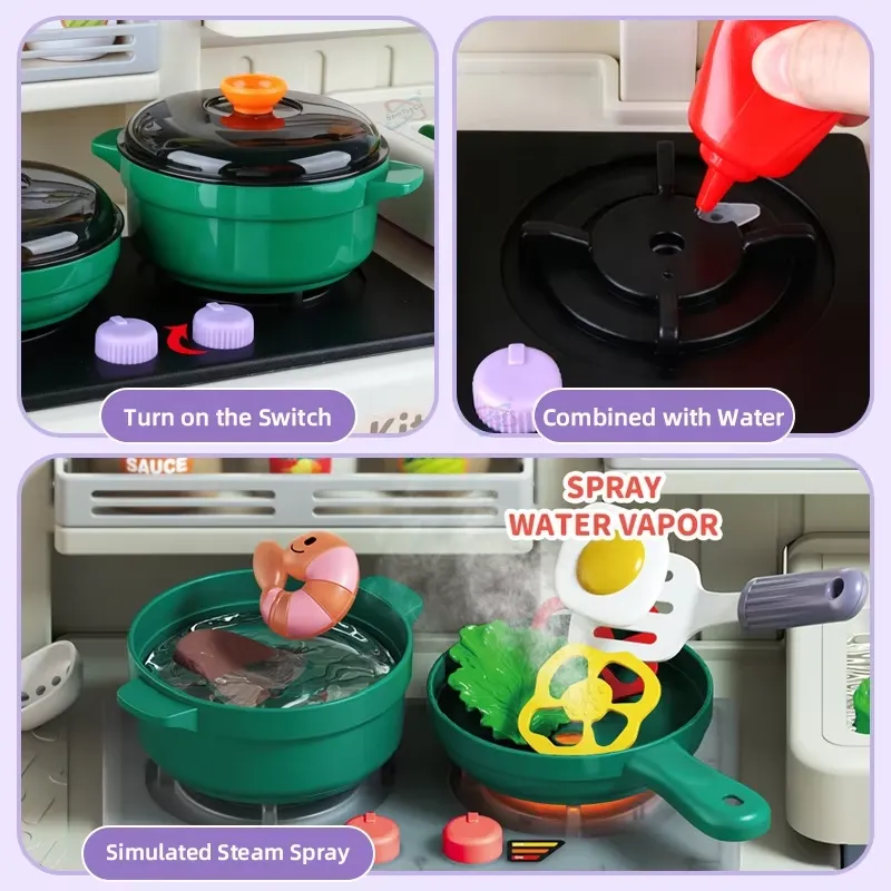90cm Large Pretend Play Kitche - Play Kitchen Set ulasan dan harga