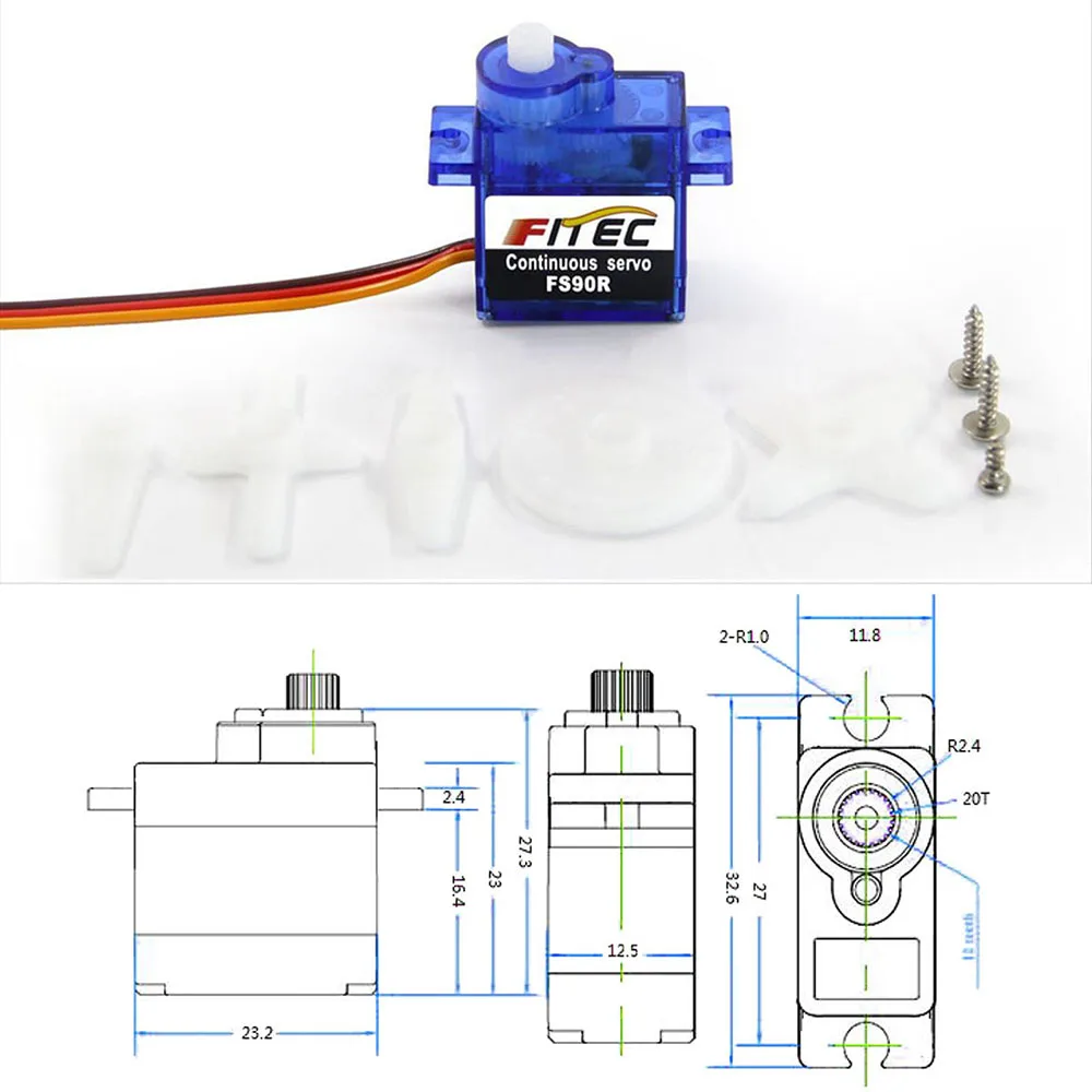 Feetech Mini FS90R Micro Servo - Kids Toys Remote Car ulasan dan harga