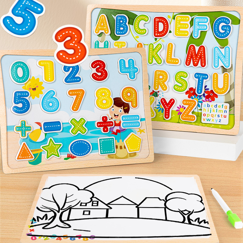 2-In-1 Magnetic Puzzle Board - - Magnetic Drawing Board ulasan dan harga