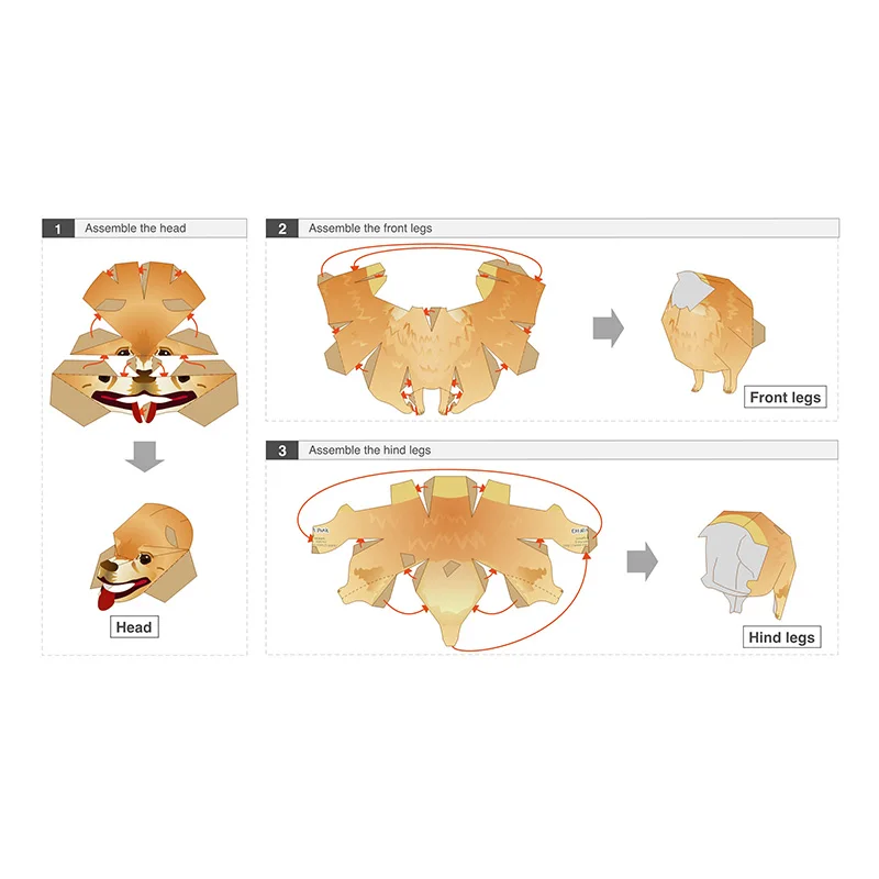 Pomeranian Dog Folding Origami - Kids Toys Dog ulasan dan harga