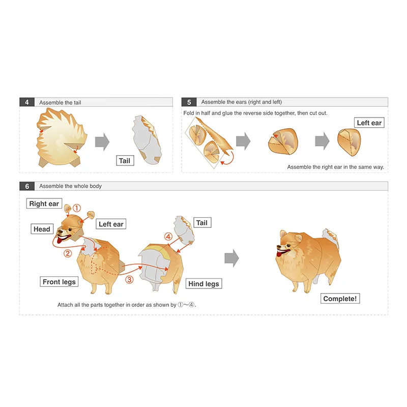 Pomeranian Dog Folding Origami - Kids Toys Dog ulasan dan harga