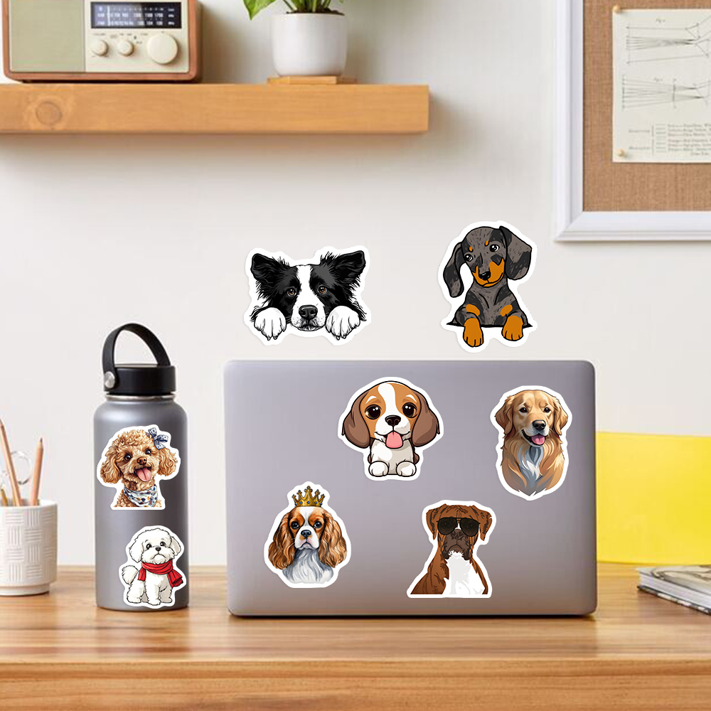 Adorable Puppy Stickers Vinyl  - Kids Toys Laptop ulasan dan harga