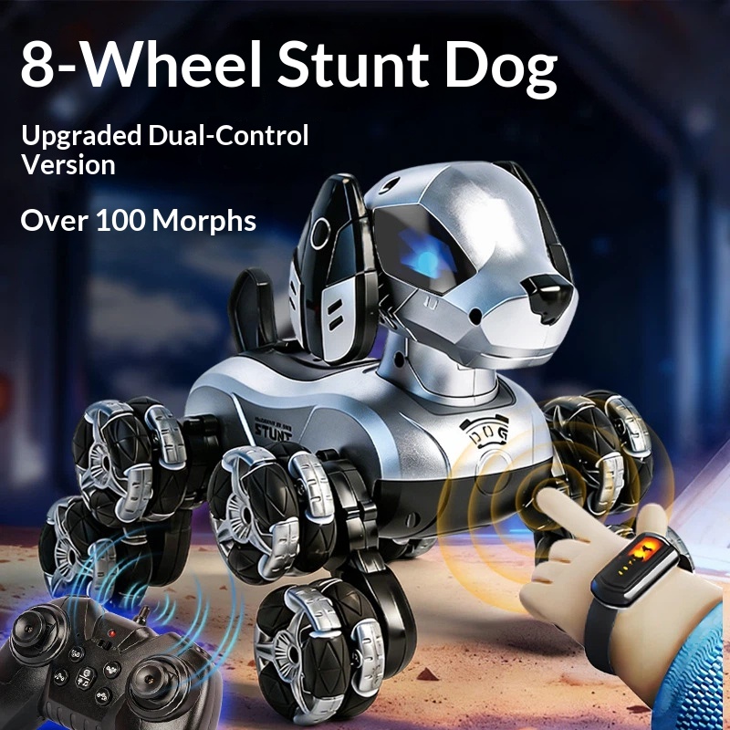 New RC Stunt Robot Dog 8 Wheel - Kids Toys Dog ulasan dan harga