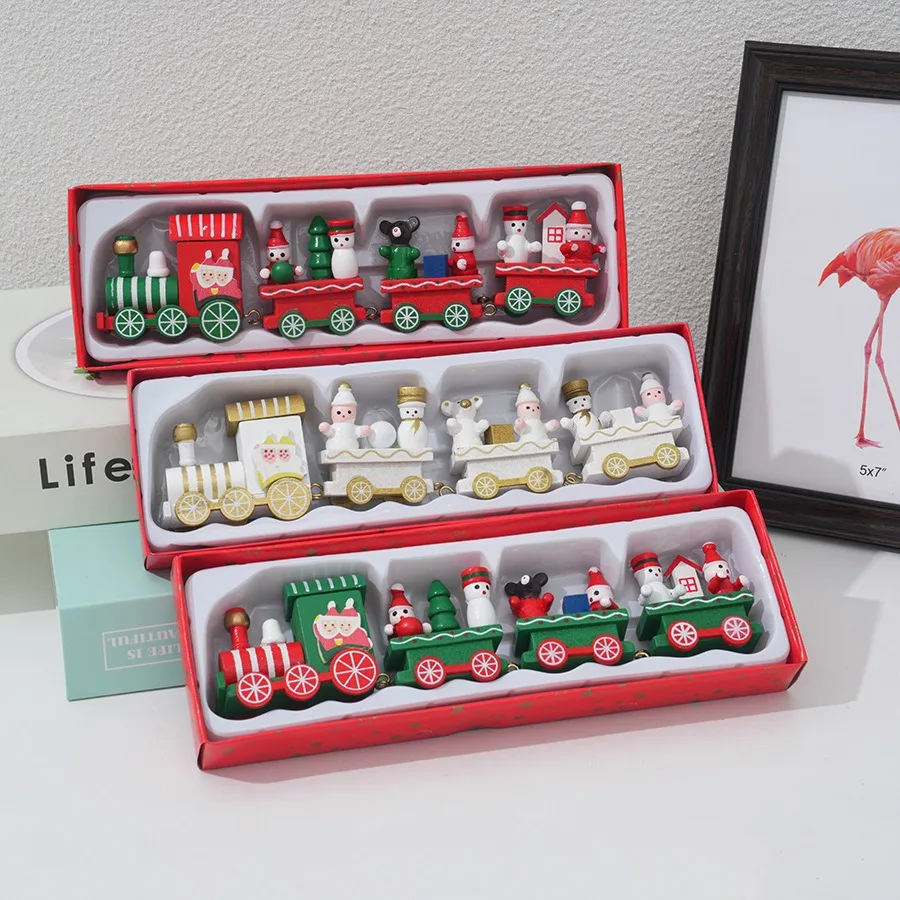 Christmas Train Painted Wooden - Top Kids Xmas Toys ulasan dan harga