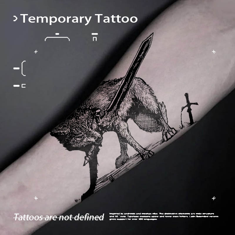 Fake Tattoo Dark Style Wolf Wa - Kids Toys Low Price ulasan dan harga