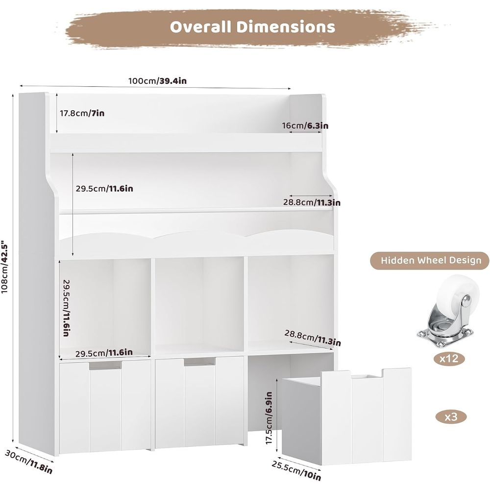 Kids Toy Storage Organizer wit - Kids' Toy ulasan dan harga