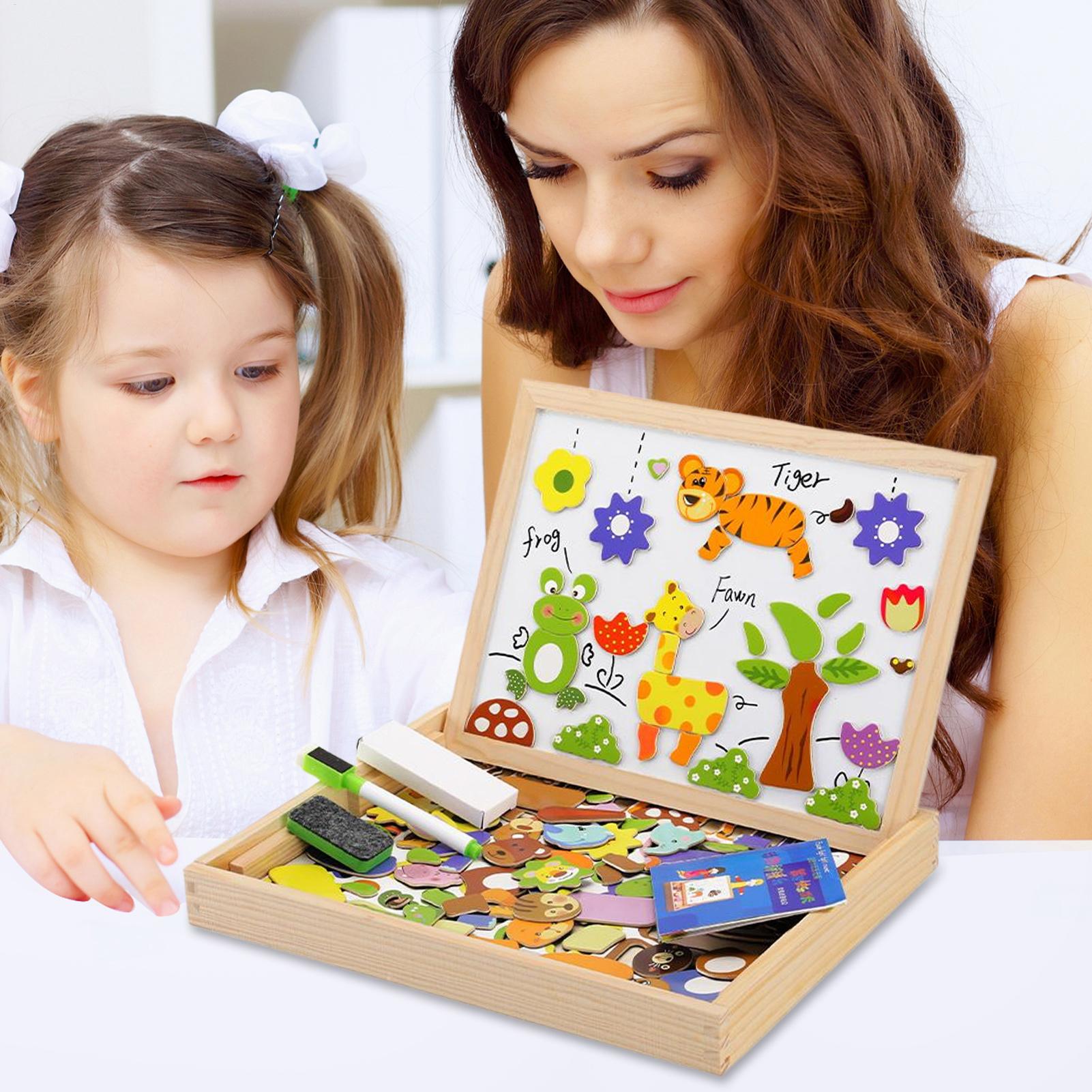 Kids Magnetic Board Wooden Kid - Magnetic Drawing Board ulasan dan harga