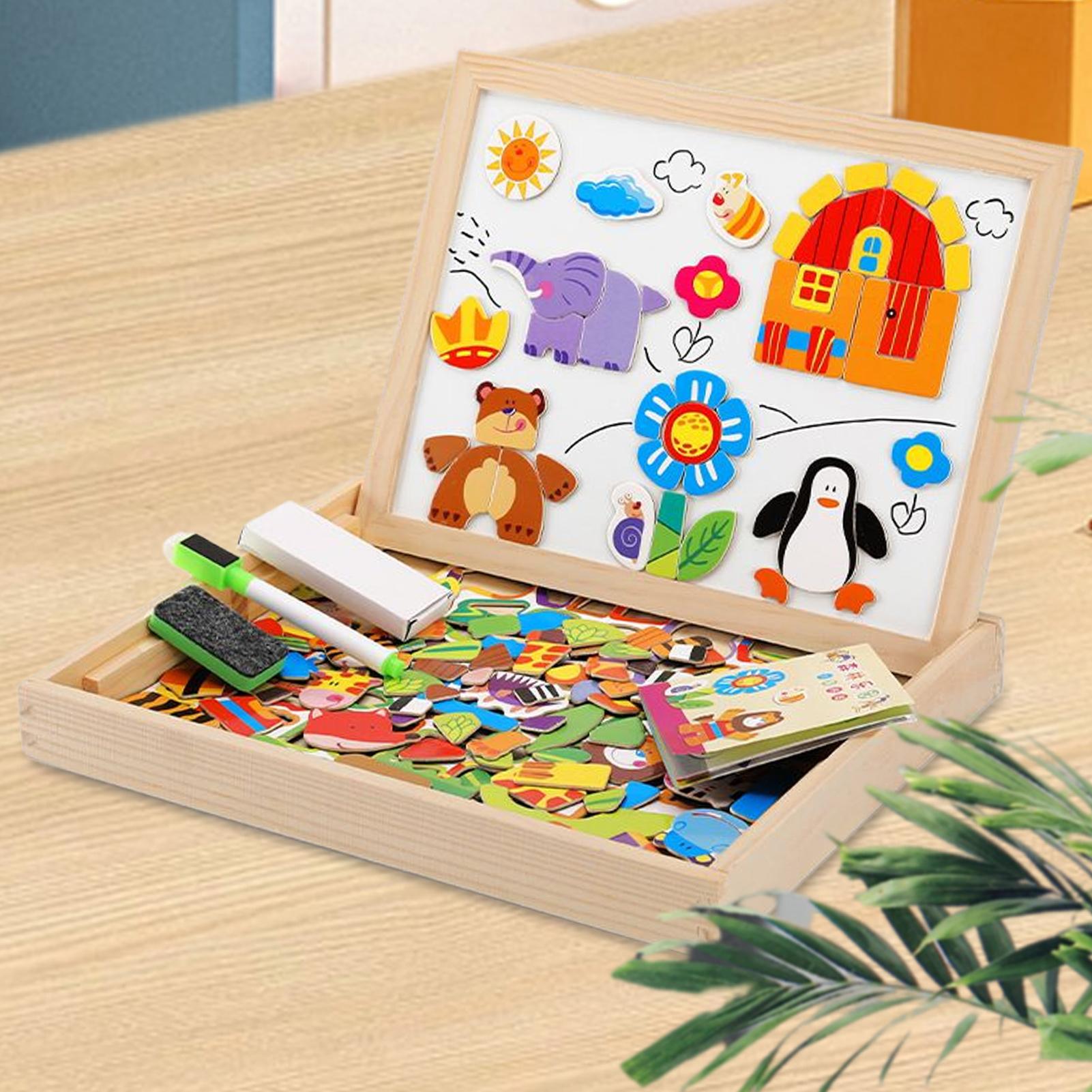 Kids Magnetic Board Wooden Kid - Magnetic Drawing Board ulasan dan harga