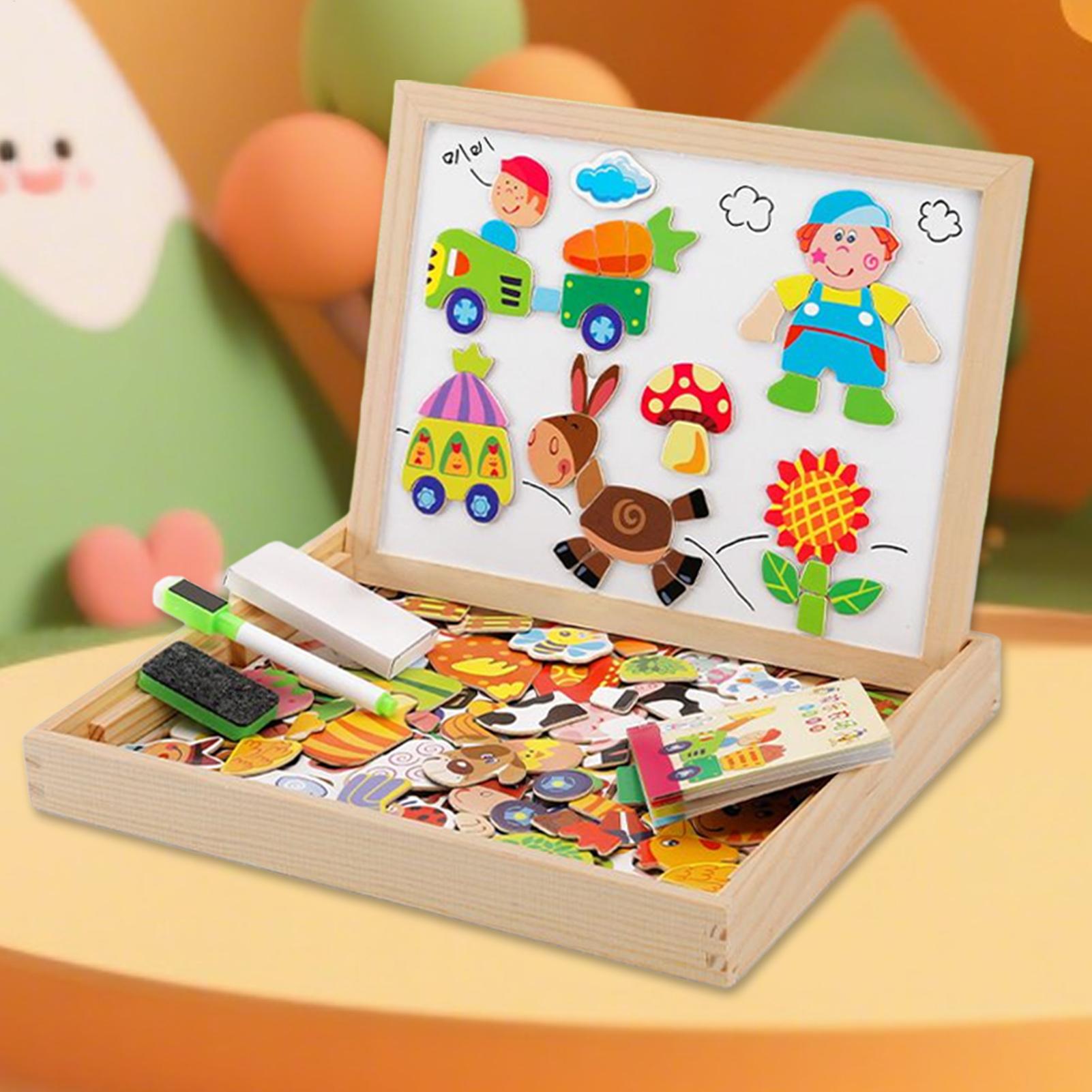 Kids Magnetic Board Wooden Kid - Magnetic Drawing Board ulasan dan harga