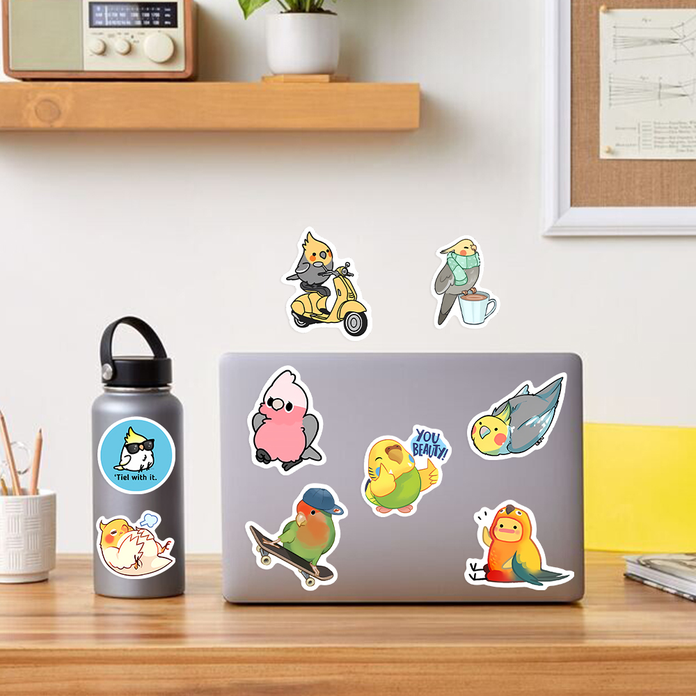 Cute Cartoon Parrot Stickers B - Kids Toys Laptop ulasan dan harga