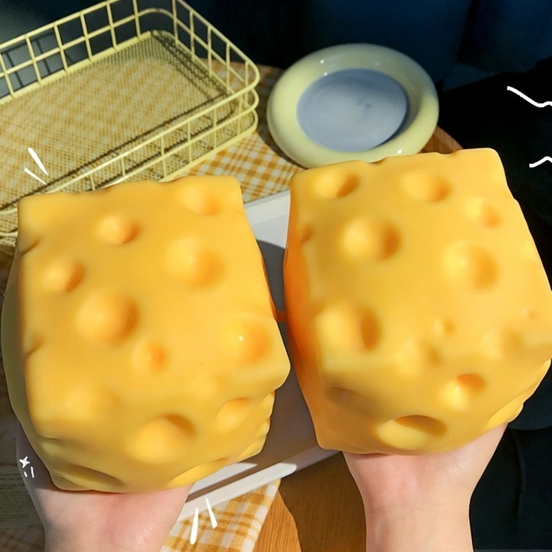 @Dark Yellow Cheese Cube Stres - Kids Toys Yellow ulasan dan harga