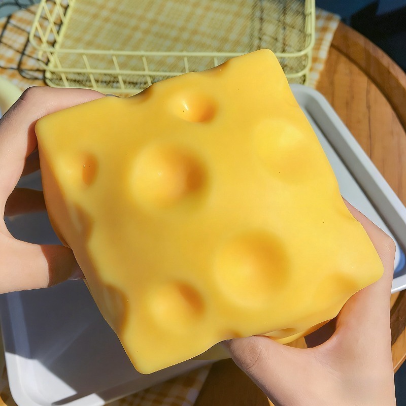 @Dark Yellow Cheese Cube Stres - Kids Toys Yellow ulasan dan harga