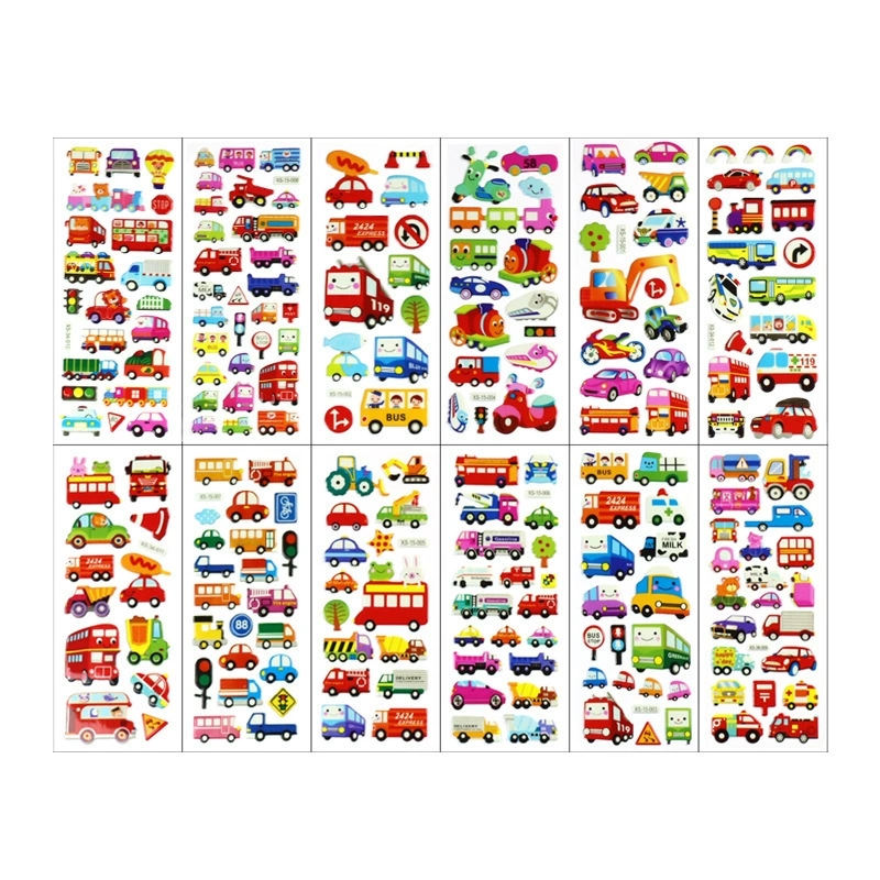 6pcs Cartoon Fireman Car Stick - Kids Toys Yellow ulasan dan harga